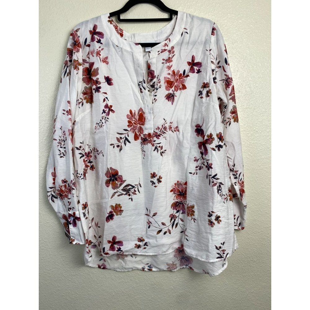 J.Jill Blouse Womens size Large Floral Boho Vacation Relaxed Lagenlook‎